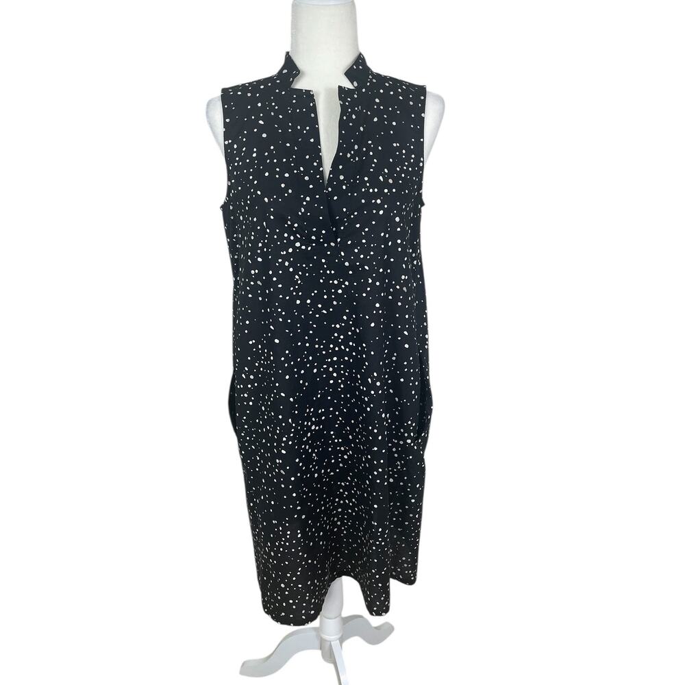 Eileen Fisher 100% Organic Cotton Dot Printed Dress Size XS Effortlessly Chic